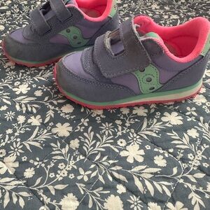 Toddler Purple and Green Velcro Sneakers